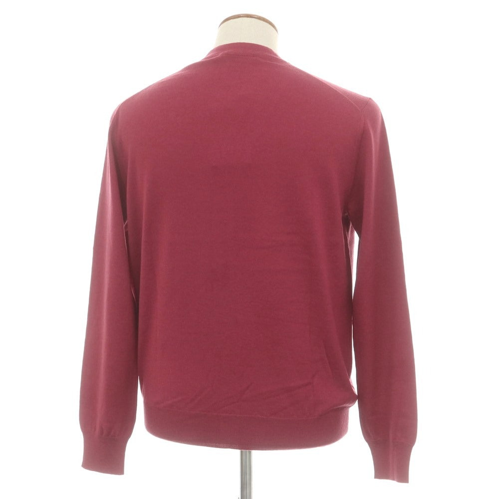 【新品】クルチアーニ CRUCIANI ハイゲージ ウール カーディガン ピンクパープル系【 48 】【 状態ランクN 】【 メンズ 】