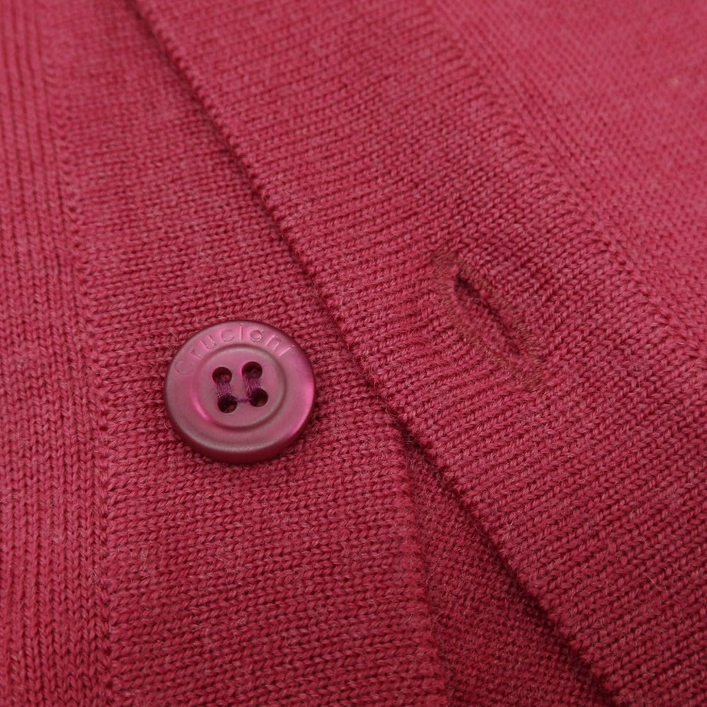 【新品】クルチアーニ CRUCIANI ハイゲージ ウール カーディガン ピンクパープル系【 48 】【 状態ランクN 】【 メンズ 】