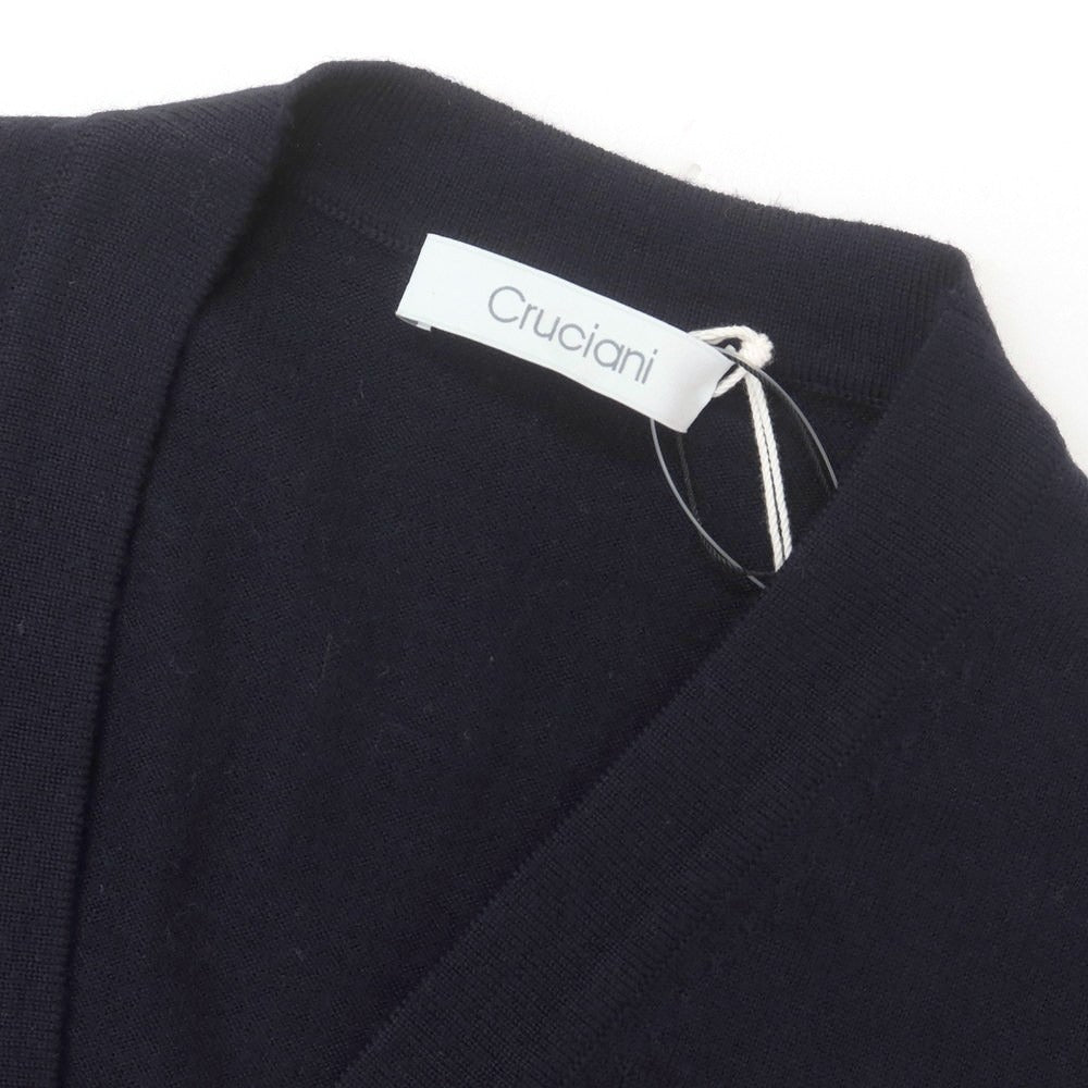 【新品】クルチアーニ CRUCIANI ハイゲージ ウール カーディガン ダークネイビー【 48 】【 状態ランクN 】【 メンズ 】