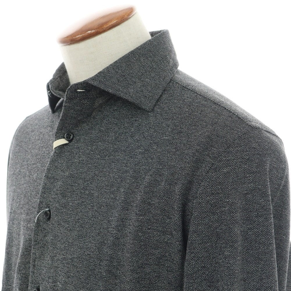 【新品】ギローバー GUY ROVER コットン 鹿の子 セミワイドカラー カジュアルシャツ ブラックxホワイト【 M 】【 状態ランクN 】【 メンズ 】