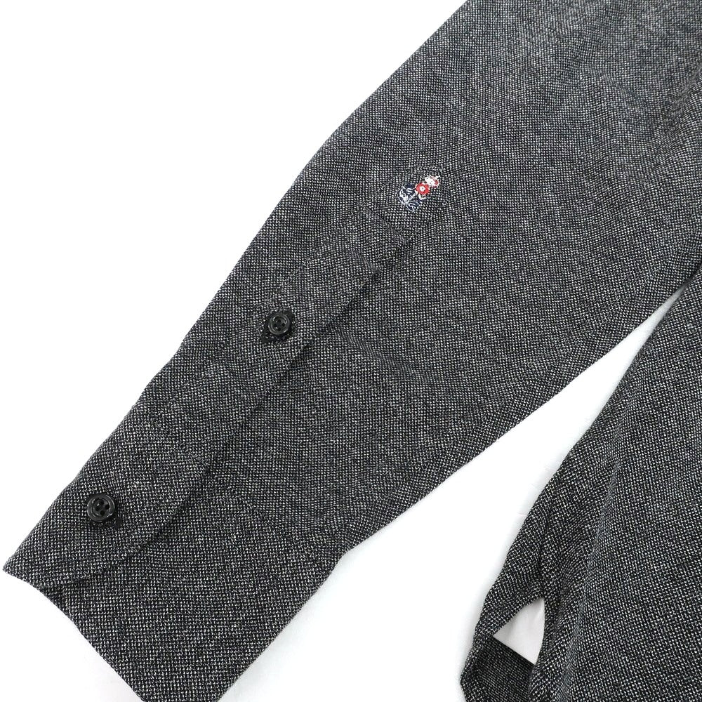 【新品】ギローバー GUY ROVER コットン 鹿の子 セミワイドカラー カジュアルシャツ ブラックxホワイト【 M 】【 状態ランクN 】【 メンズ 】