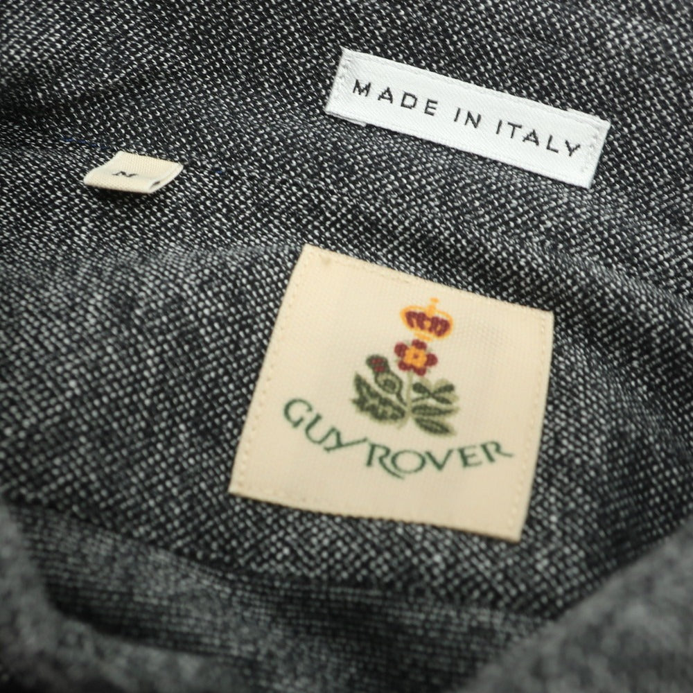 【新品】ギローバー GUY ROVER コットン 鹿の子 セミワイドカラー カジュアルシャツ ブラックxホワイト【 M 】【 状態ランクN 】【 メンズ 】