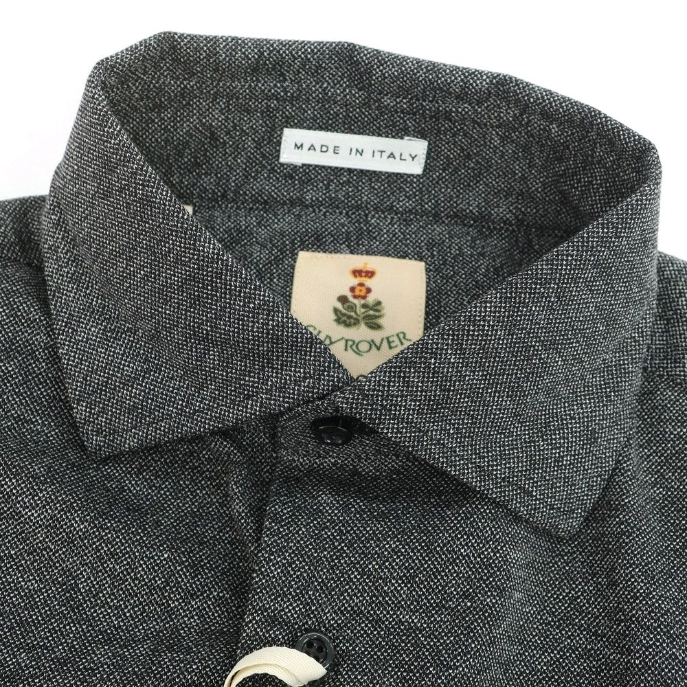 【新品】ギローバー GUY ROVER コットン 鹿の子 セミワイドカラー カジュアルシャツ ブラックxホワイト【 M 】【 状態ランクN 】【 メンズ 】