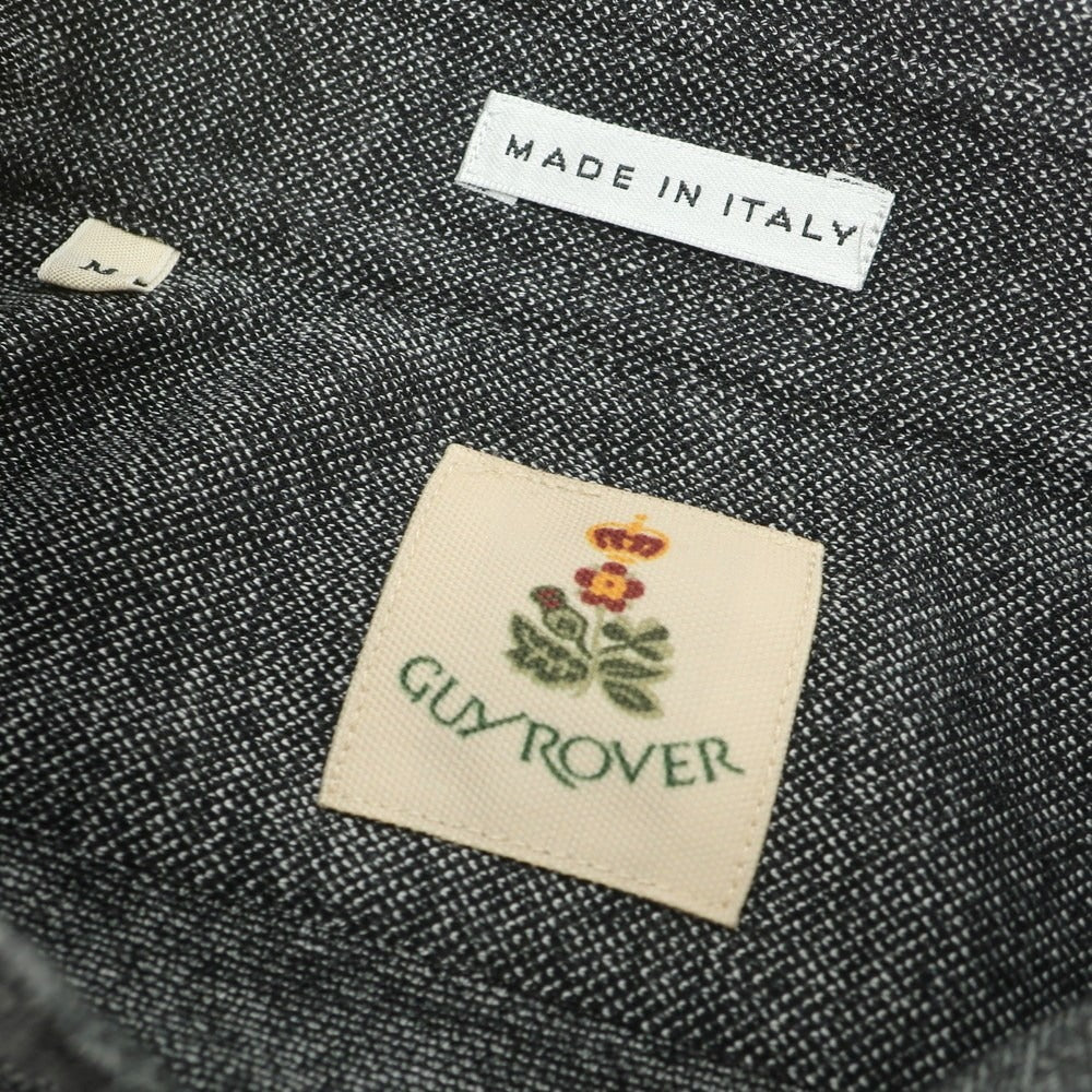 【新品】ギローバー GUY ROVER コットン 鹿の子 セミワイドカラー カジュアルシャツ ブラックxホワイト【 M 】【 状態ランクN 】【 メンズ 】