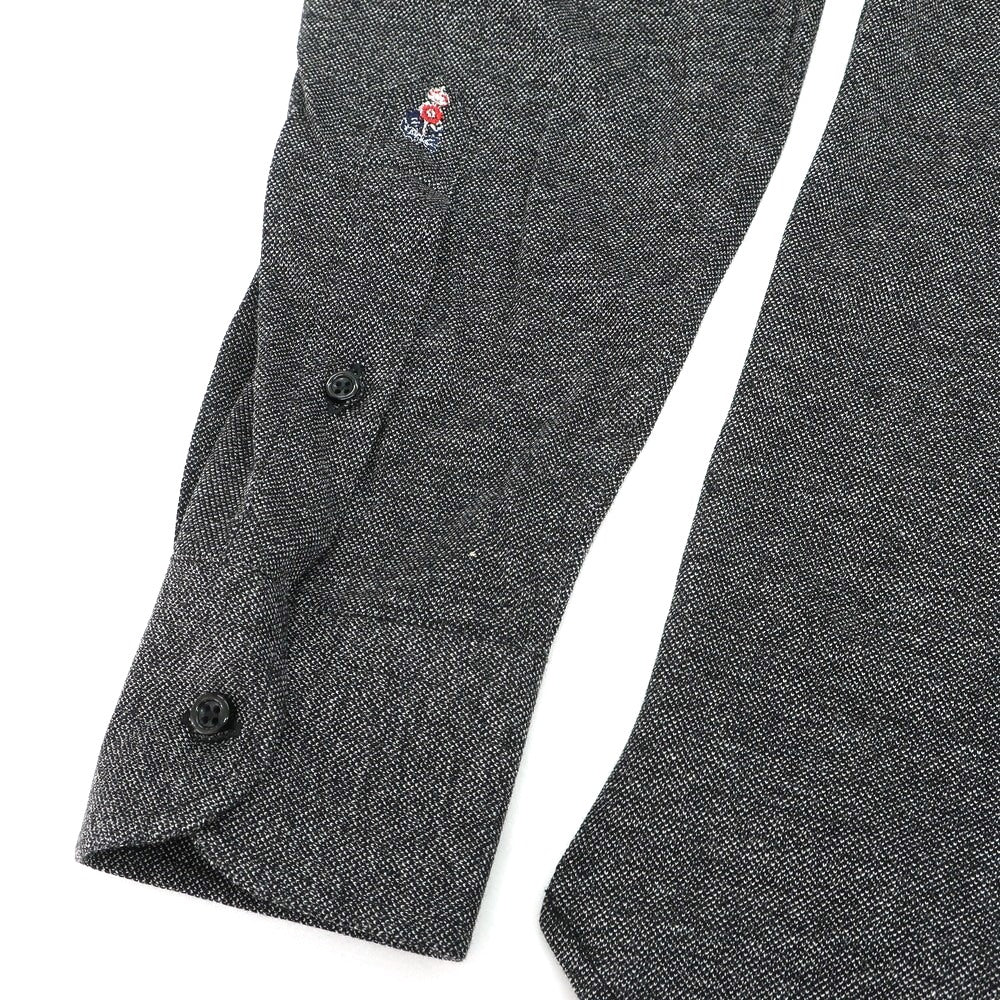 【新品】ギローバー GUY ROVER コットン 鹿の子 セミワイドカラー カジュアルシャツ ブラックxホワイト【 M 】【 状態ランクN 】【 メンズ 】