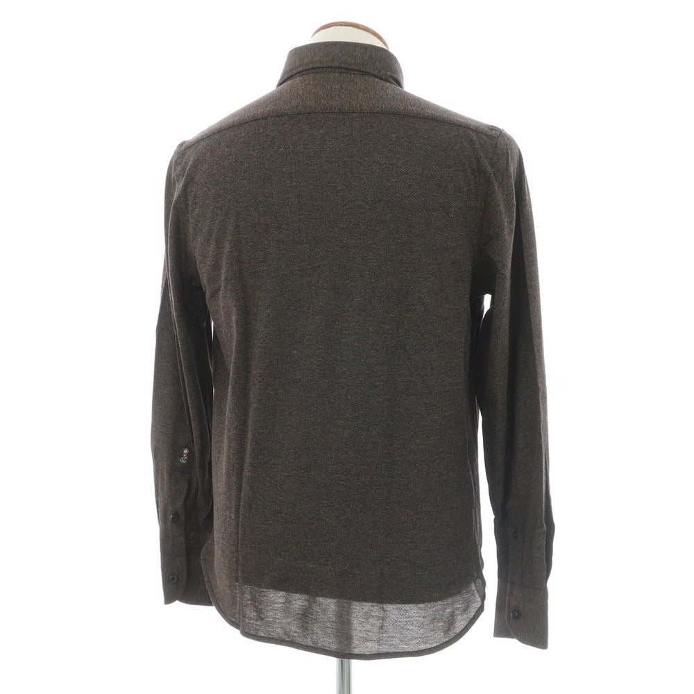 【新品】ギローバー GUY ROVER コットン 鹿の子 セミワイドカラー カジュアルシャツ ブラウン【 M 】【 状態ランクN 】【 メンズ 】