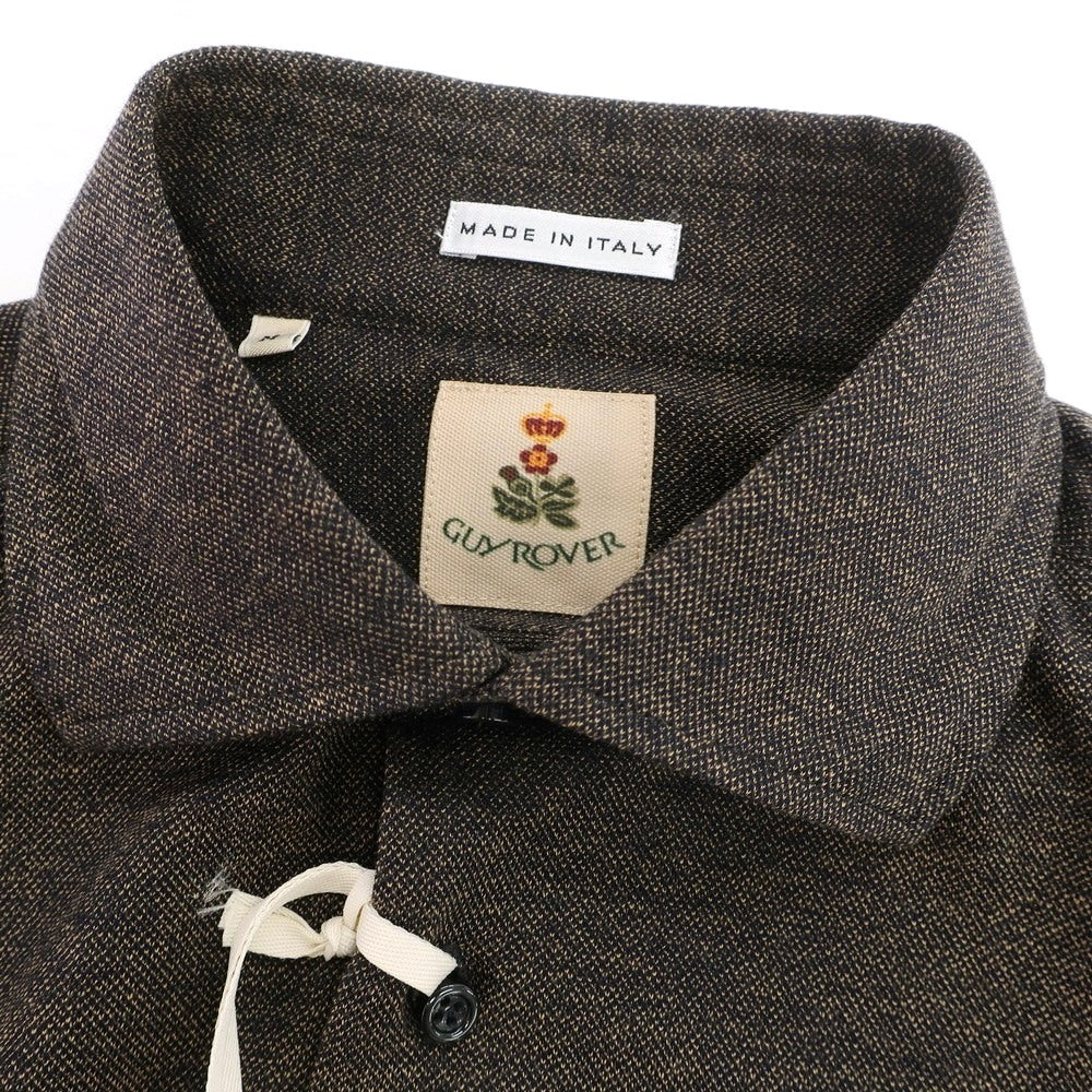 【新品】ギローバー GUY ROVER コットン 鹿の子 セミワイドカラー カジュアルシャツ ブラウン【 M 】【 状態ランクN 】【 メンズ 】