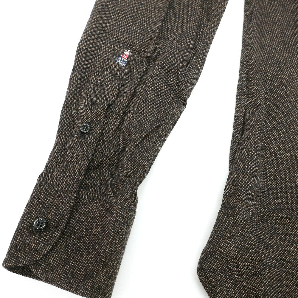 【新品】ギローバー GUY ROVER コットン 鹿の子 セミワイドカラー カジュアルシャツ ブラウン【 M 】【 状態ランクN 】【 メンズ 】