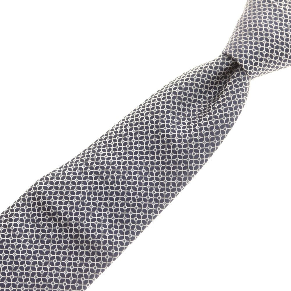 【新品】ステファノリッチ STEFANO RICCI シルク 総柄ネクタイ ダークネイビーxホワイト【 状態ランクN 】【 メンズ 】