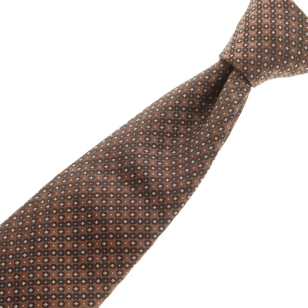 【新品】ステファノリッチ STEFANO RICCI シルク 総柄ネクタイ ブラウンxブラック【 状態ランクN 】【 メンズ 】