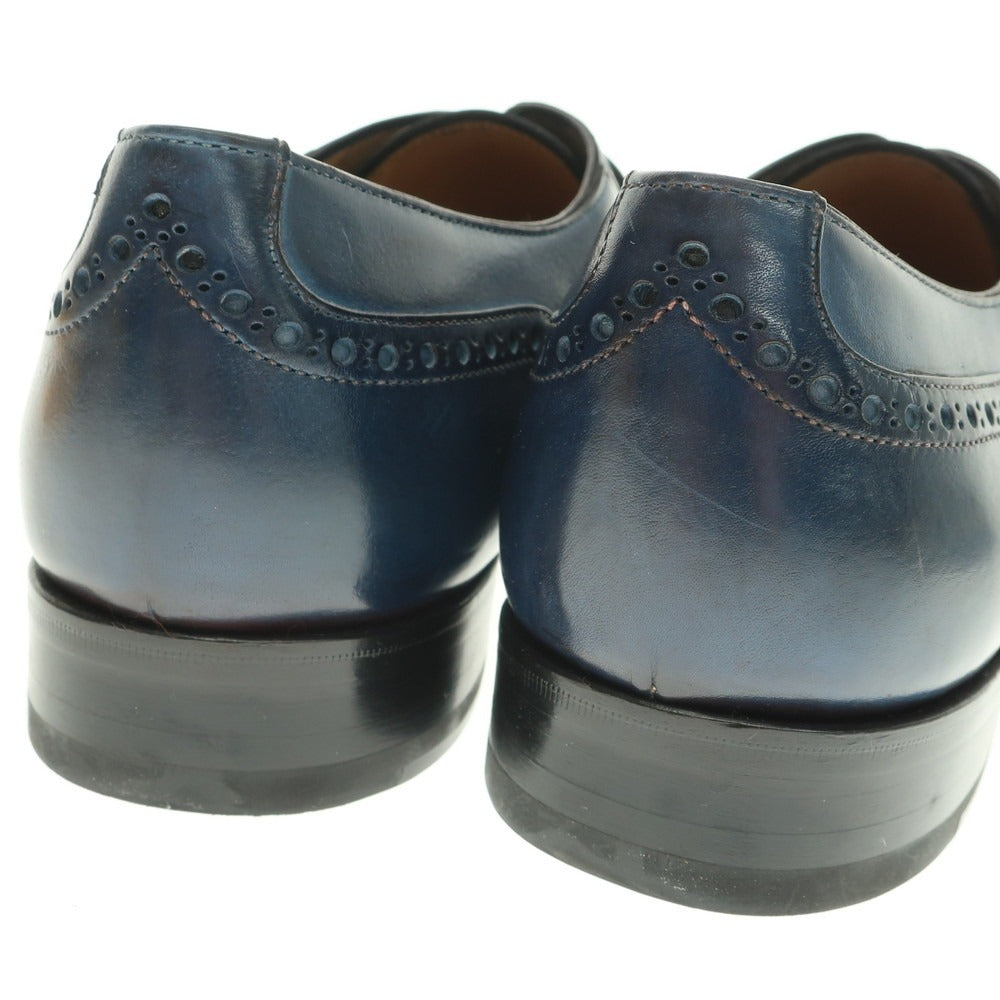 【中古】【未使用】フランチェスコ ベニーニョ FRANCESCO BENIGNO ストラップ ドレスシューズ ネイビーブルー【 7 1/2 】【 状態ランクS 】【 メンズ 】