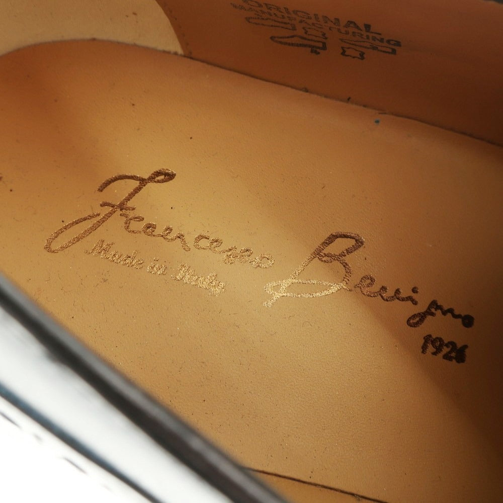 【中古】【未使用】フランチェスコ ベニーニョ FRANCESCO BENIGNO ストラップ ドレスシューズ ネイビーブルー【 7 1/2 】【 状態ランクS 】【 メンズ 】