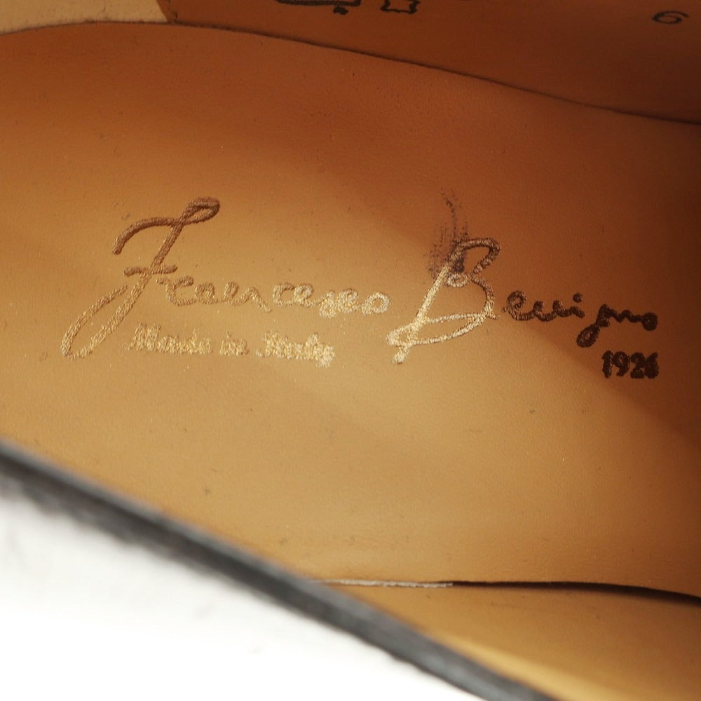 【中古】【未使用】フランチェスコ ベニーニョ FRANCESCO BENIGNO ホールカット ドレスシューズ ブラック【 6 】【 状態ランクS 】【 メンズ 】