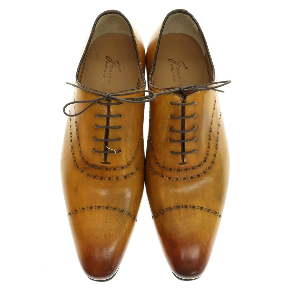 【中古】【未使用】フランチェスコ ベニーニョ FRANCESCO BENIGNO ホールカット ドレスシューズ ライトブラウン【 7 】【 状態ランクS 】【 メンズ 】