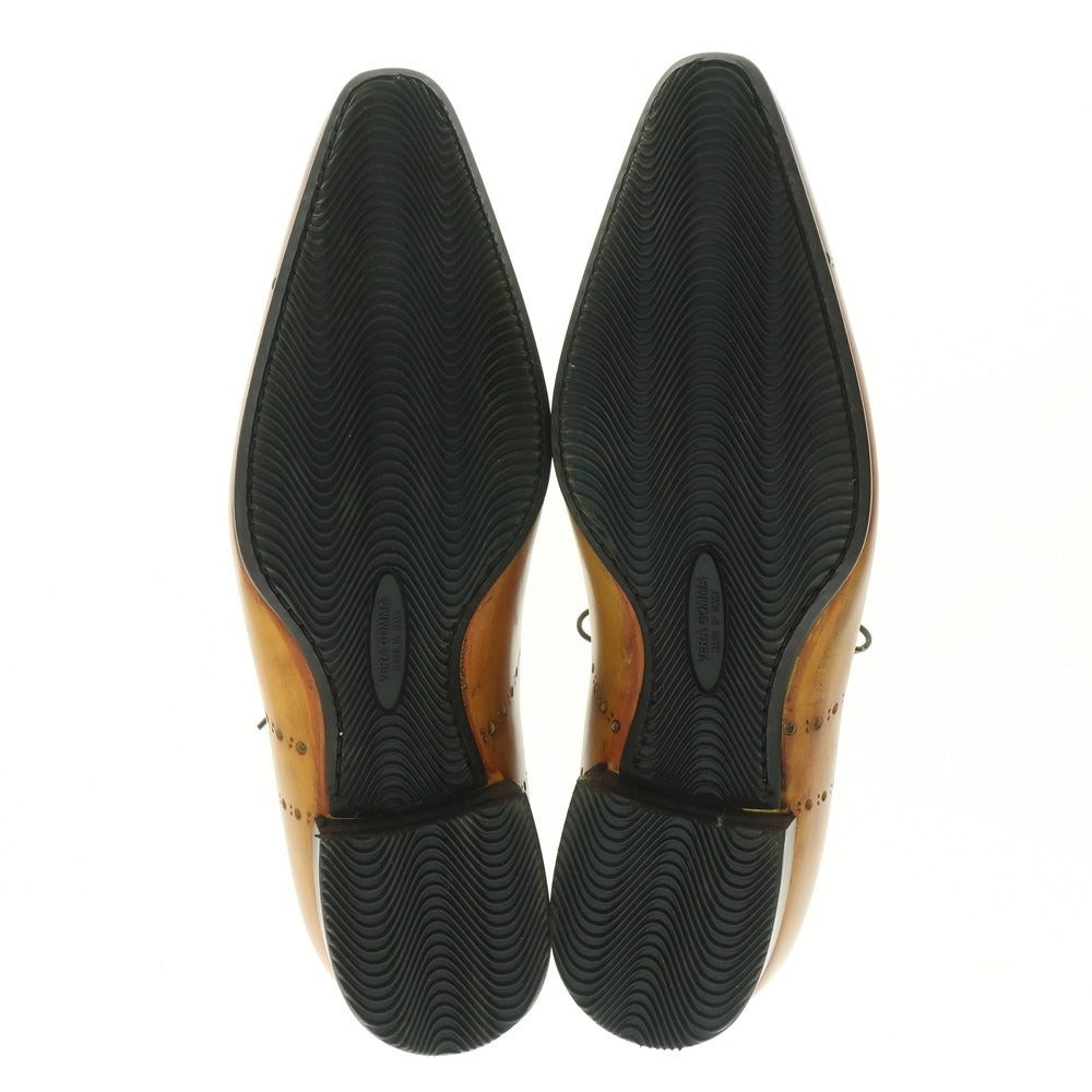 【中古】【未使用】フランチェスコ ベニーニョ FRANCESCO BENIGNO ホールカット ドレスシューズ ライトブラウン【 7 】【 状態ランクS 】【 メンズ 】