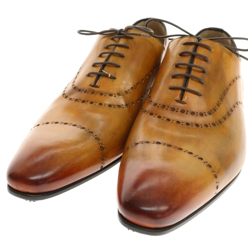 【中古】【未使用】フランチェスコ ベニーニョ FRANCESCO BENIGNO ホールカット ドレスシューズ ライトブラウン【 7 】【 状態ランクS 】【 メンズ 】