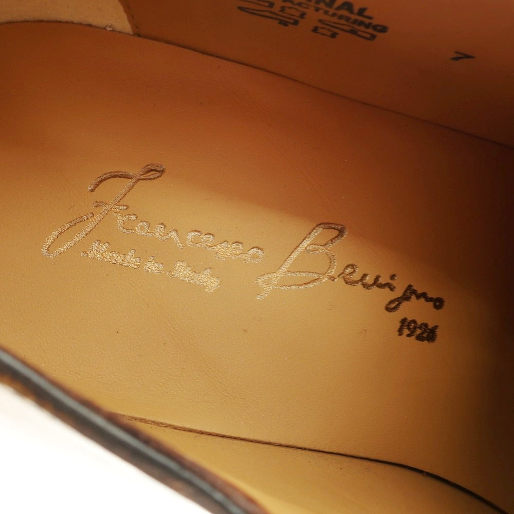 【中古】【未使用】フランチェスコ ベニーニョ FRANCESCO BENIGNO ホールカット ドレスシューズ ライトブラウン【 7 】【 状態ランクS 】【 メンズ 】