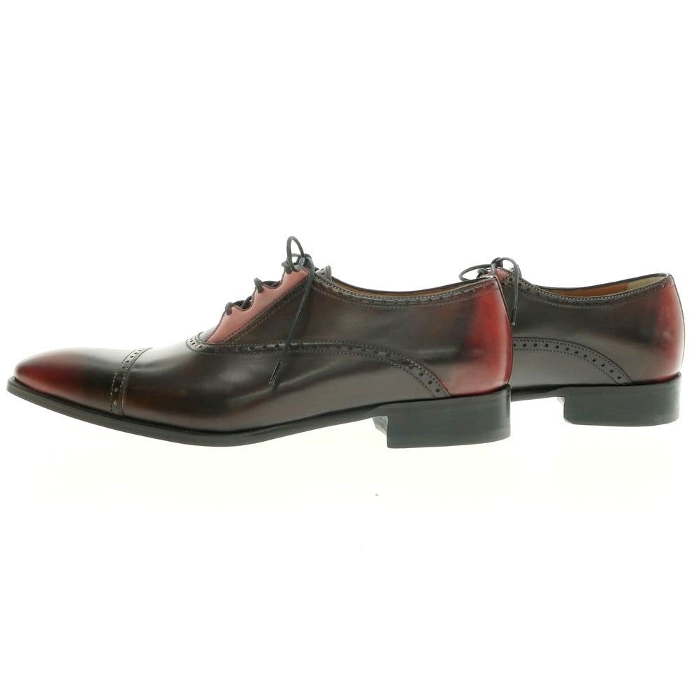 【中古】【未使用】フランチェスコ ベニーニョ FRANCESCO BENIGNO ストレートチップ ドレスシューズ ブラックブラウンxレッド【 7 1/2 】【 状態ランクS 】【 メンズ 】