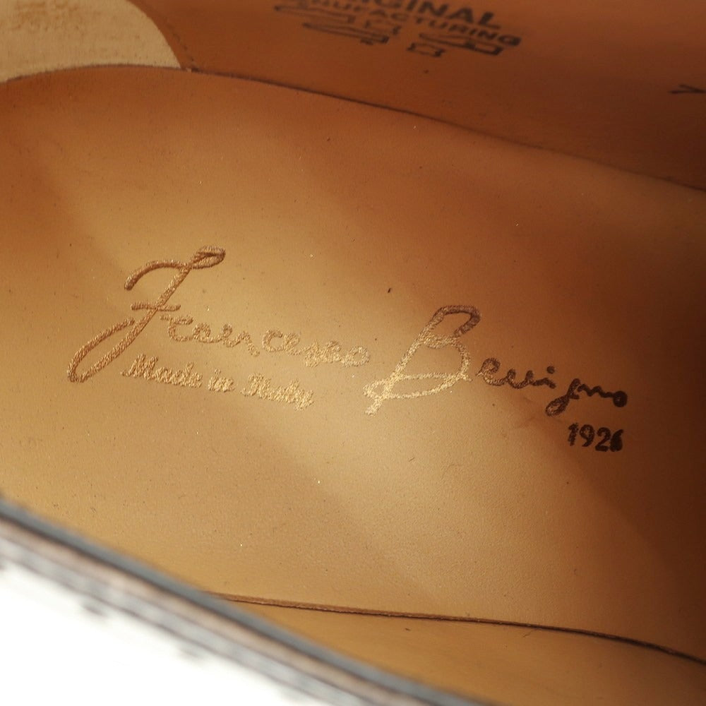 【中古】【未使用】フランチェスコ ベニーニョ FRANCESCO BENIGNO ストレートチップ ドレスシューズ ブラックブラウンxレッド【 7 1/2 】【 状態ランクS 】【 メンズ 】