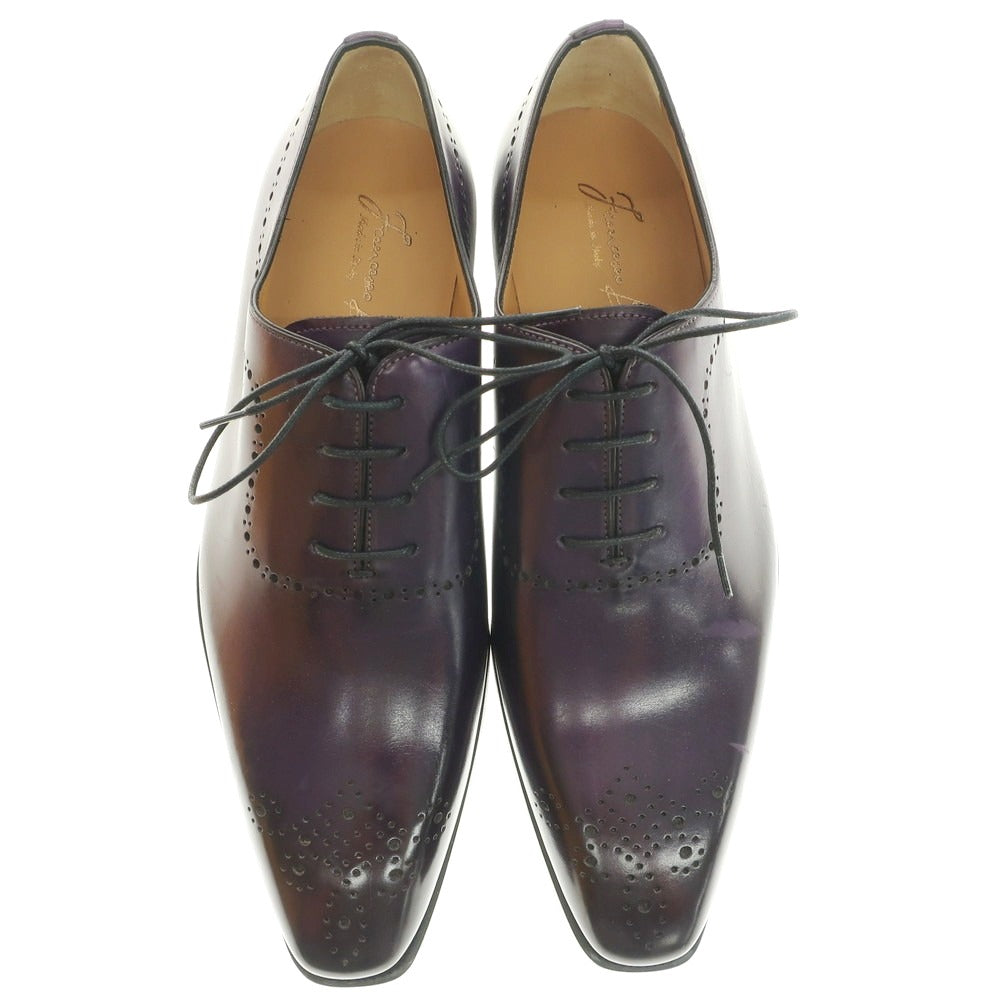 【中古】【未使用】フランチェスコ ベニーニョ FRANCESCO BENIGNO ホールカット ドレスシューズ パープル【 6 1/2 】【 状態ランクS 】【 メンズ 】
