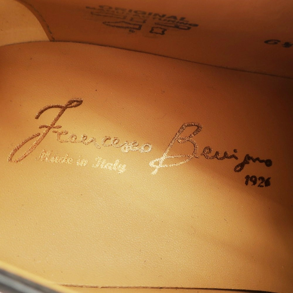 【中古】【未使用】フランチェスコ ベニーニョ FRANCESCO BENIGNO ホールカット ドレスシューズ パープル【 6 1/2 】【 状態ランクS 】【 メンズ 】