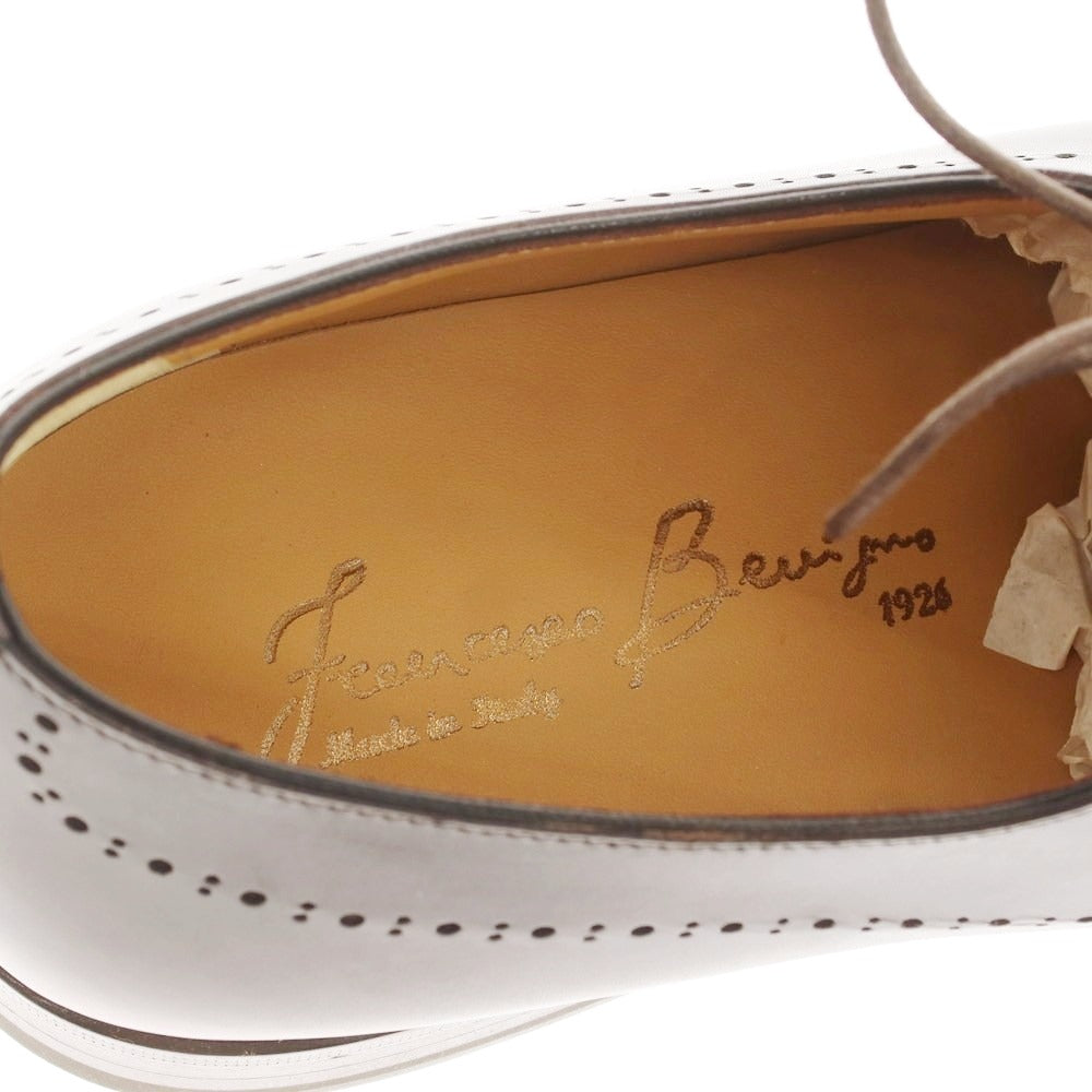 【中古】【未使用】フランチェスコ ベニーニョ FRANCESCO BENIGNO ホールカット ドレスシューズ ブラックブラウン【 7 】【 状態ランクS 】【 メンズ 】