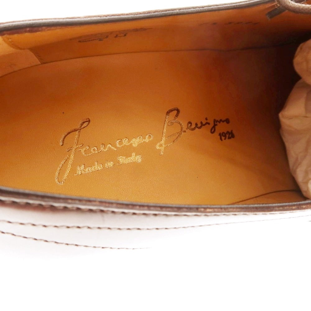 【中古】【未使用】フランチェスコ ベニーニョ FRANCESCO BENIGNO Uチップ ドレスシューズ ダークブラウン【 7 1/2 】【 状態ランクS 】【 メンズ 】