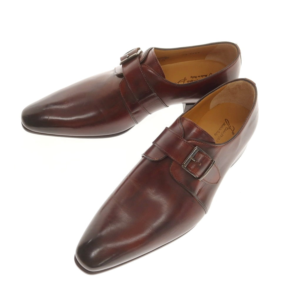 【中古】【未使用】フランチェスコ ベニーニョ FRANCESCO BENIGNO シングルモンク ドレスシューズ ダークブラウン【 7 1/2 】【 状態ランクS 】【 メンズ 】