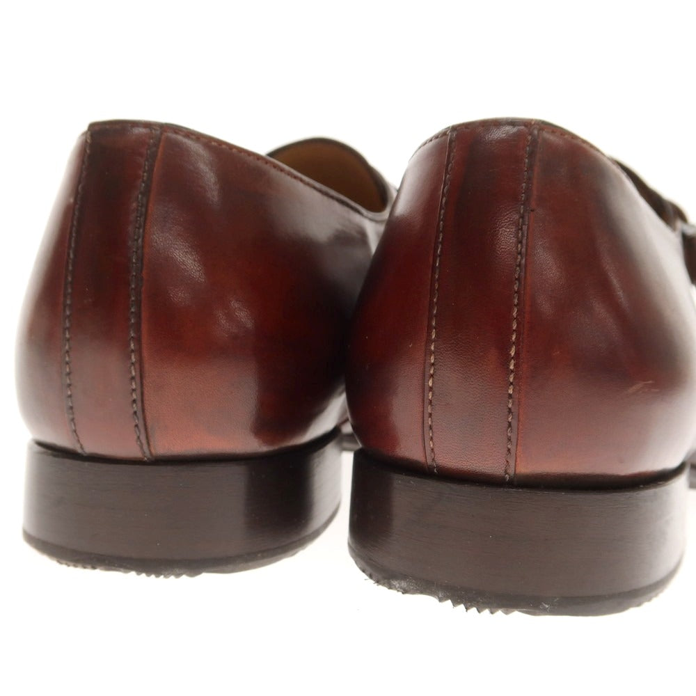 【中古】【未使用】フランチェスコ ベニーニョ FRANCESCO BENIGNO シングルモンク ドレスシューズ ダークブラウン【 7 1/2 】【 状態ランクS 】【 メンズ 】