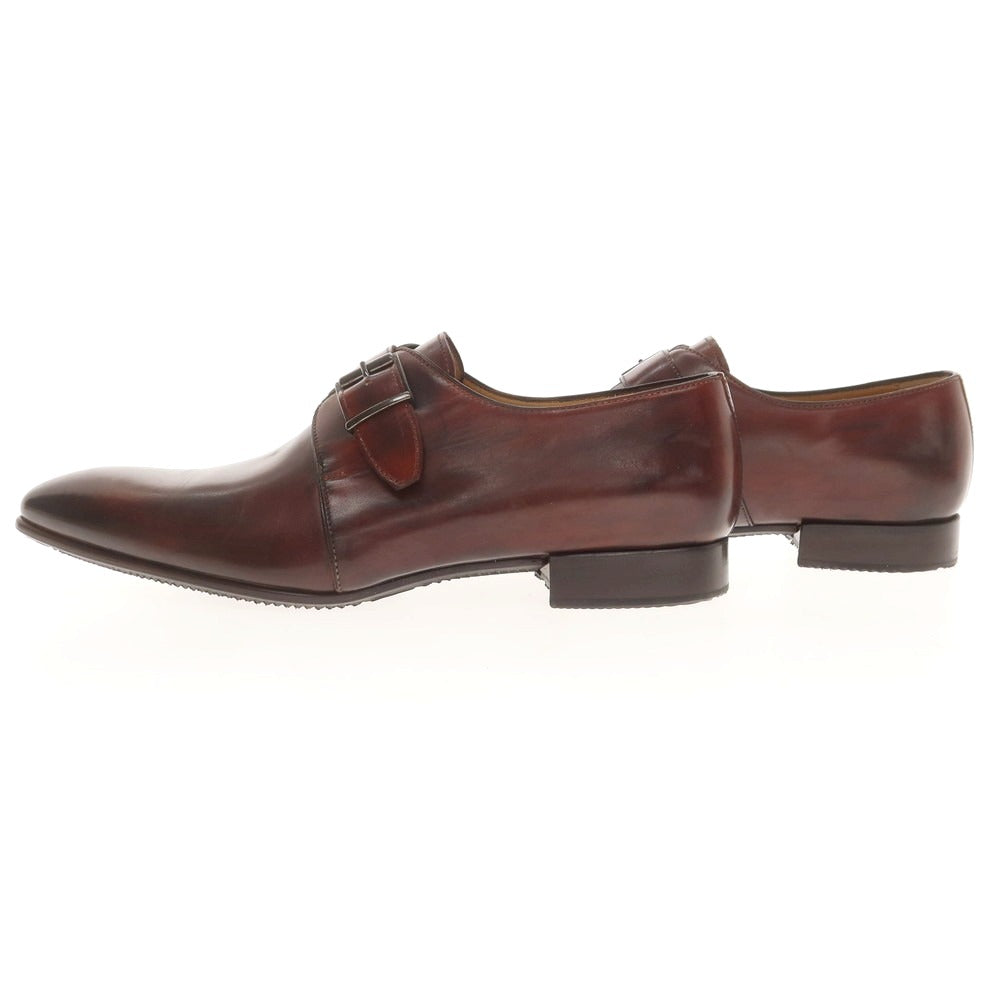 【中古】【未使用】フランチェスコ ベニーニョ FRANCESCO BENIGNO シングルモンク ドレスシューズ ダークブラウン【 7 1/2 】【 状態ランクS 】【 メンズ 】
