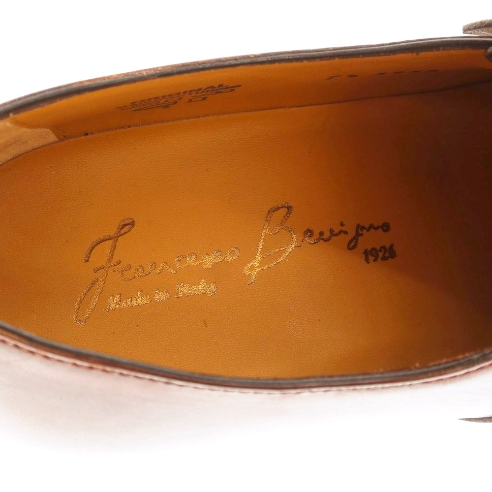 【中古】【未使用】フランチェスコ ベニーニョ FRANCESCO BENIGNO シングルモンク ドレスシューズ ダークブラウン【 7 1/2 】【 状態ランクS 】【 メンズ 】
