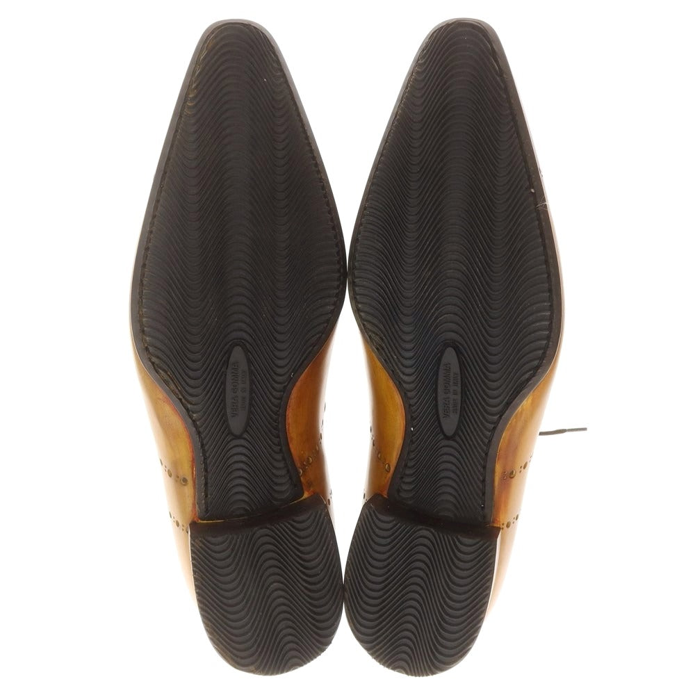 【中古】【未使用】フランチェスコ ベニーニョ FRANCESCO BENIGNO ホールカット ドレスシューズ イエローブラウン【 7 1/2 】【 状態ランクS 】【 メンズ 】