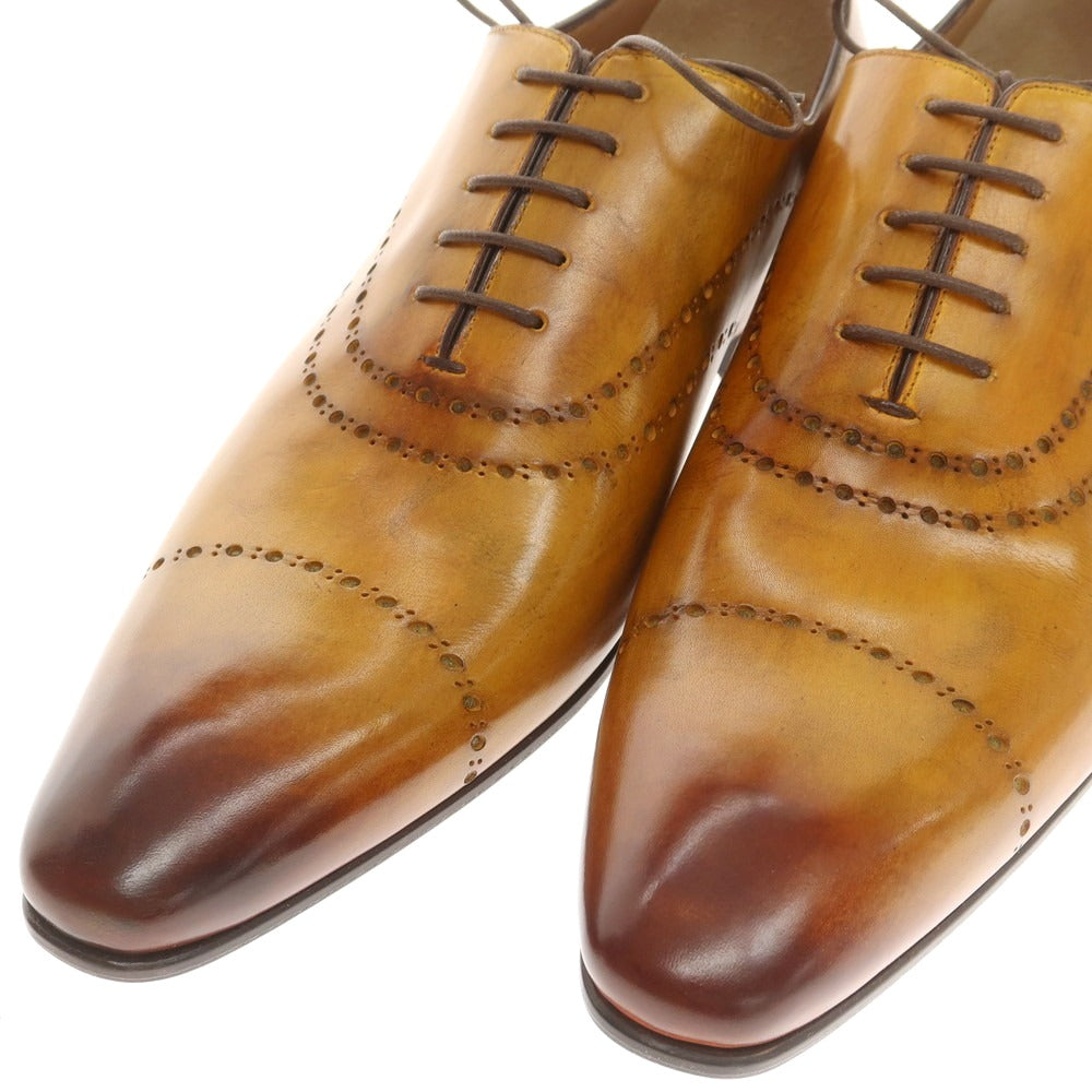 【中古】【未使用】フランチェスコ ベニーニョ FRANCESCO BENIGNO ホールカット ドレスシューズ イエローブラウン【 7 1/2 】【 状態ランクS 】【 メンズ 】