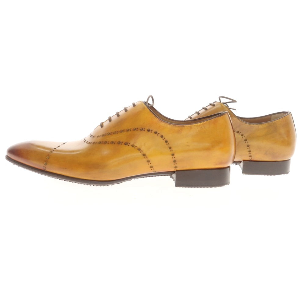 【中古】【未使用】フランチェスコ ベニーニョ FRANCESCO BENIGNO ホールカット ドレスシューズ イエローブラウン【 7 1/2 】【 状態ランクS 】【 メンズ 】