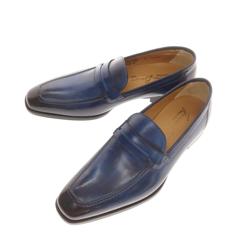 【中古】【未使用】フランチェスコ ベニーニョ FRANCESCO BENIGNO コインローファー ダークブルー【 6 】【 状態ランクS 】【 メンズ 】