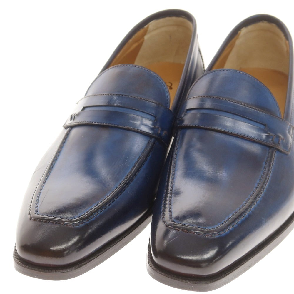 【中古】【未使用】フランチェスコ ベニーニョ FRANCESCO BENIGNO コインローファー ダークブルー【 6 】【 状態ランクS 】【 メンズ 】