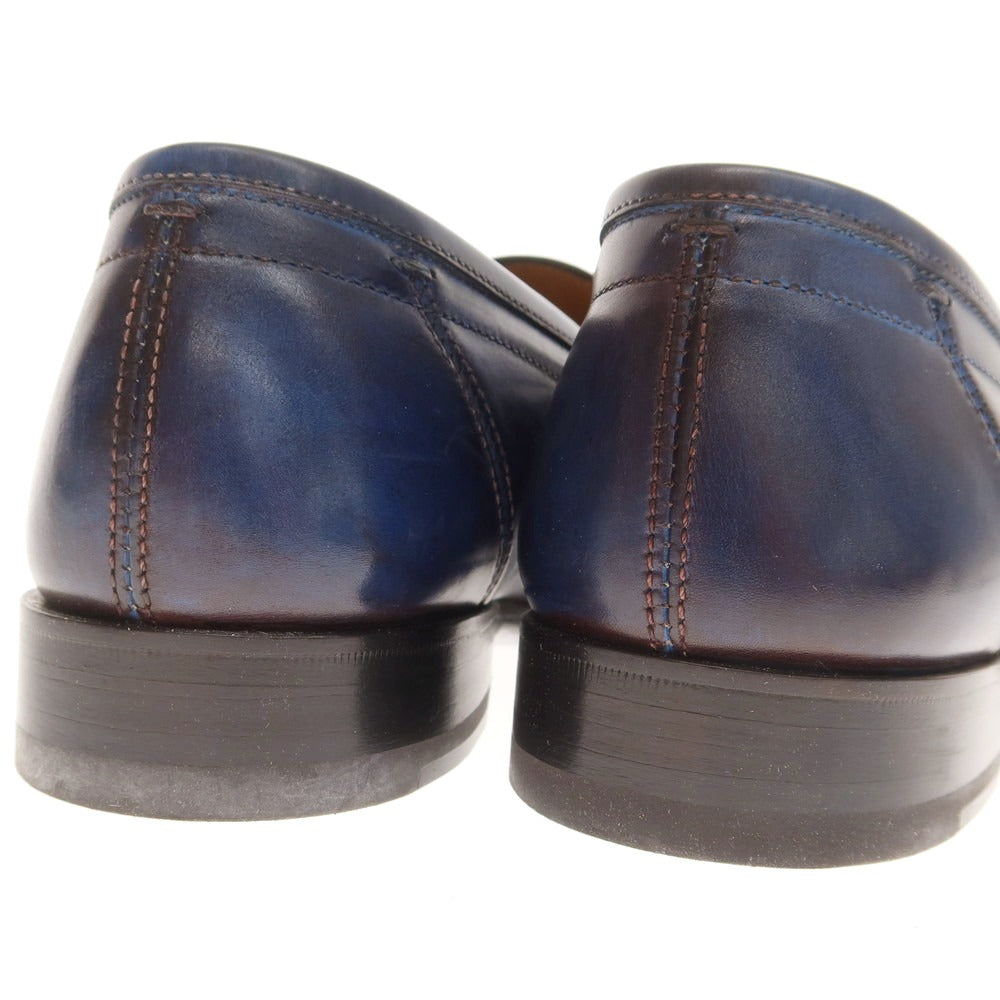 【中古】【未使用】フランチェスコ ベニーニョ FRANCESCO BENIGNO コインローファー ダークブルー【 6 】【 状態ランクS 】【 メンズ 】