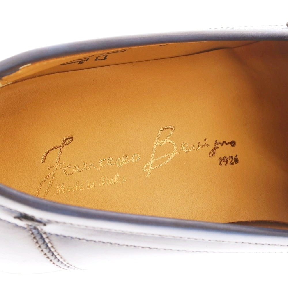 【中古】【未使用】フランチェスコ ベニーニョ FRANCESCO BENIGNO コインローファー ダークブルー【 6 】【 状態ランクS 】【 メンズ 】