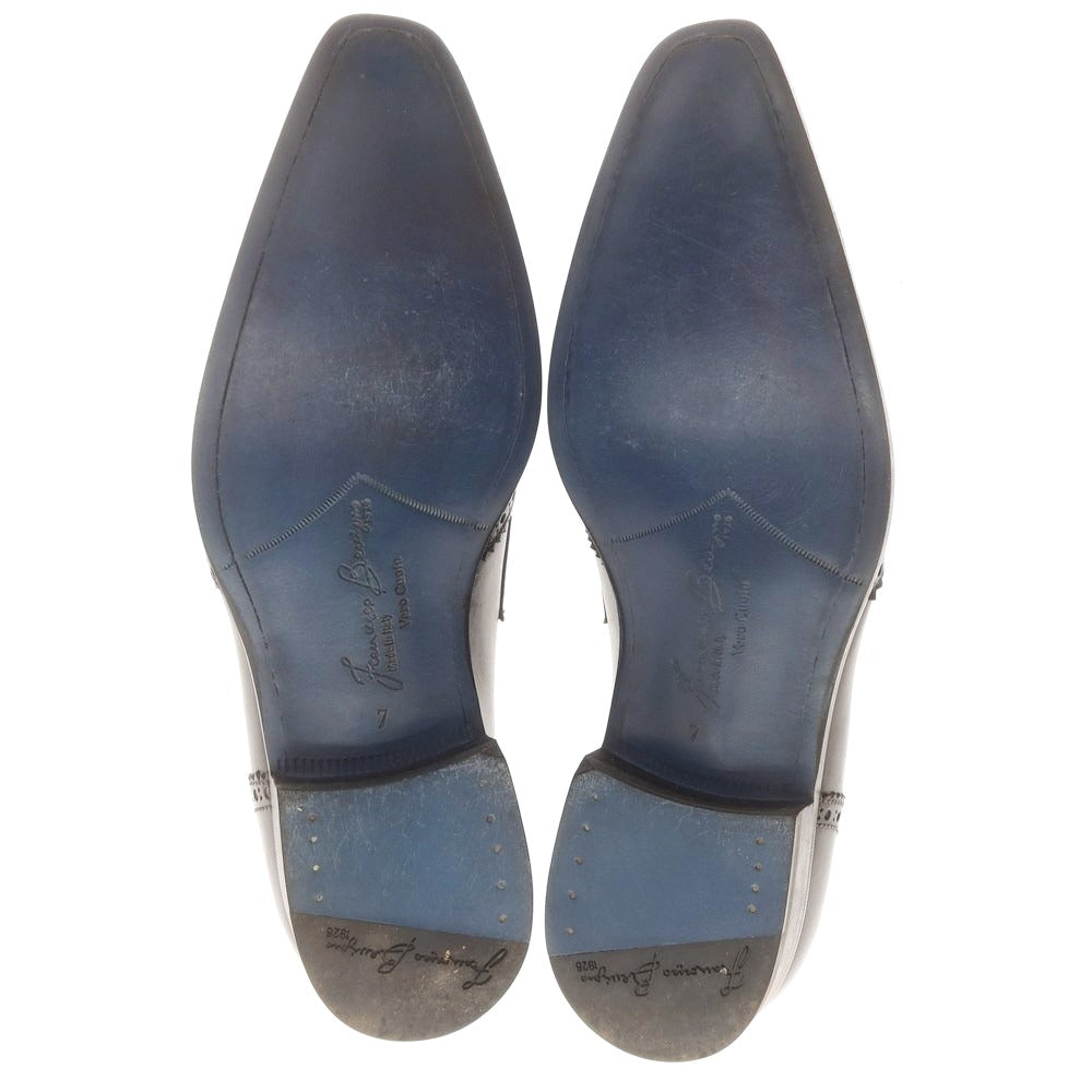 【中古】フランチェスコ ベニーニョ FRANCESCO BENIGNO ウイングチップ コインローファー ダークグレー【 7 】【 状態ランクA 】【 メンズ 】