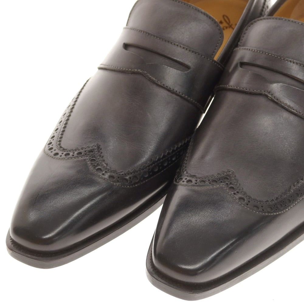 【中古】フランチェスコ ベニーニョ FRANCESCO BENIGNO ウイングチップ コインローファー ダークグレー【 7 】【 状態ランクA 】【 メンズ 】