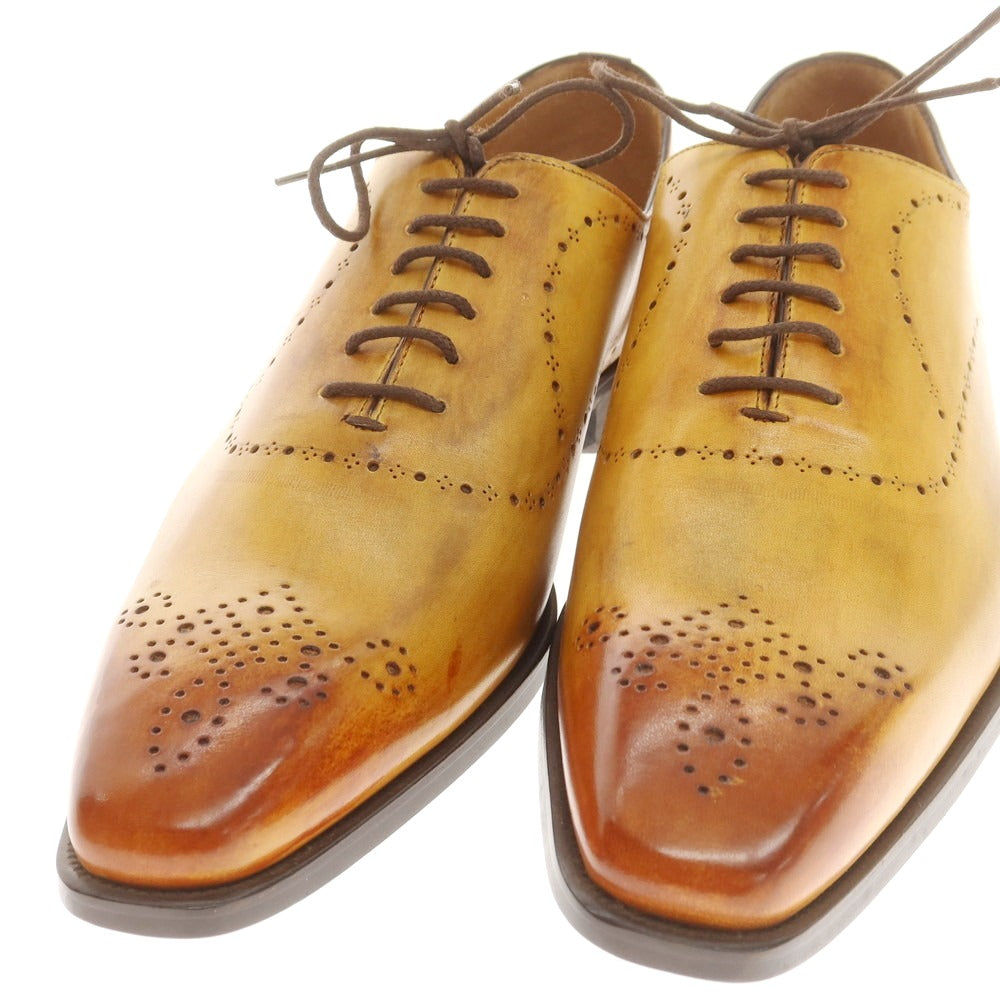 【中古】【未使用】フランチェスコ ベニーニョ FRANCESCO BENIGNO ホールカット ドレスシューズ イエローベージュ【 7 】【 状態ランクS 】【 メンズ 】