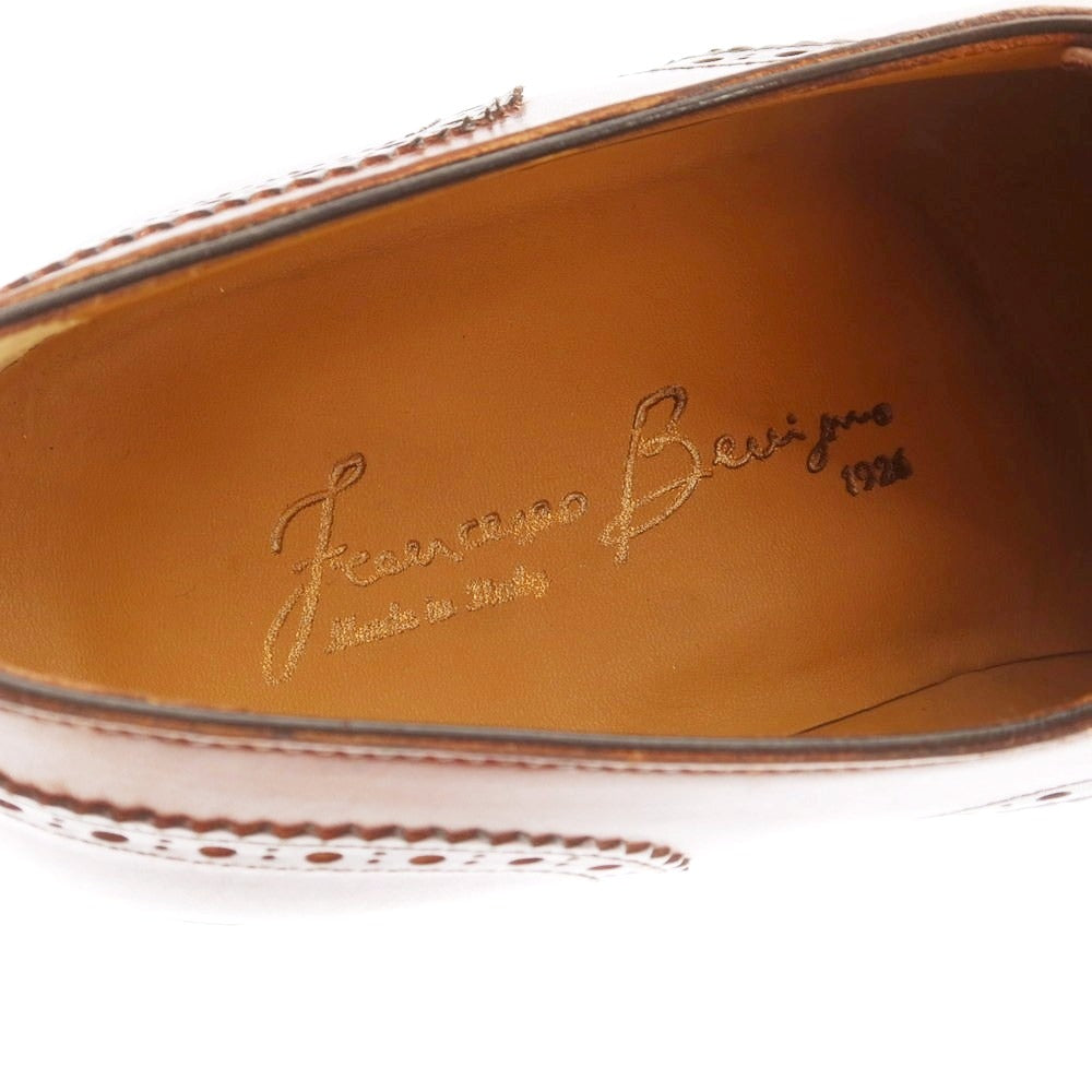 【中古】【未使用】フランチェスコ ベニーニョ FRANCESCO BENIGNO ウイングチップ ドレスシューズ ブラウン【 7 】【 状態ランクS 】【 メンズ 】