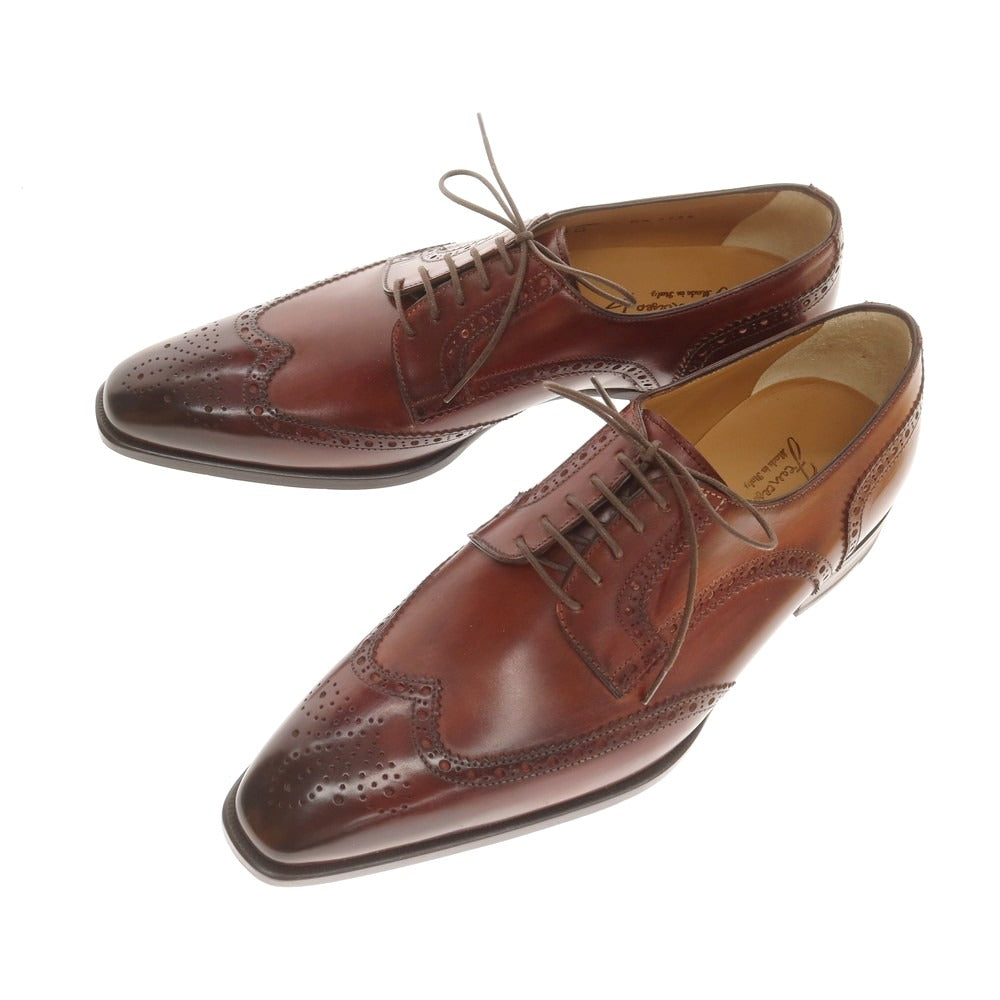 【中古】【未使用】フランチェスコ ベニーニョ FRANCESCO BENIGNO ウイングチップ ドレスシューズ ブラウン【 6 1/2 】【 状態ランクS 】【 メンズ 】