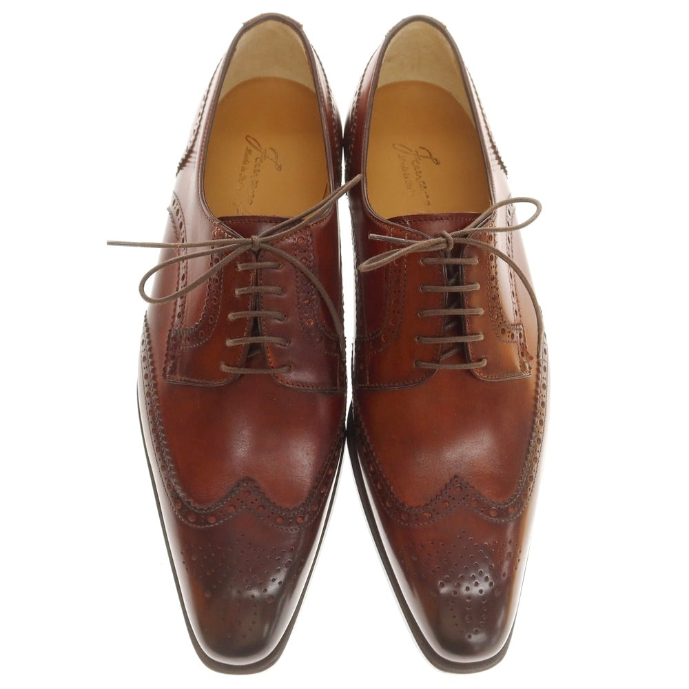 【中古】【未使用】フランチェスコ ベニーニョ FRANCESCO BENIGNO ウイングチップ ドレスシューズ ブラウン【 6 1/2 】【 状態ランクS 】【 メンズ 】