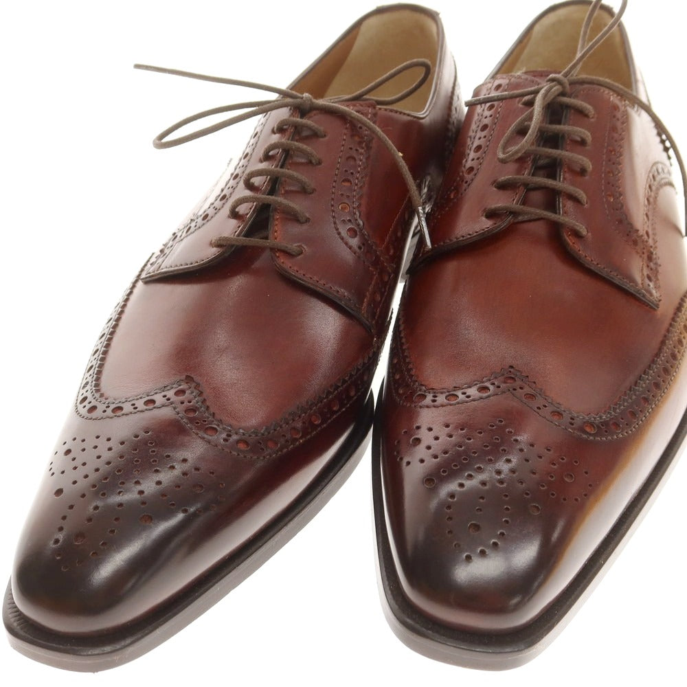 【中古】【未使用】フランチェスコ ベニーニョ FRANCESCO BENIGNO ウイングチップ ドレスシューズ ブラウン【 6 1/2 】【 状態ランクS 】【 メンズ 】
