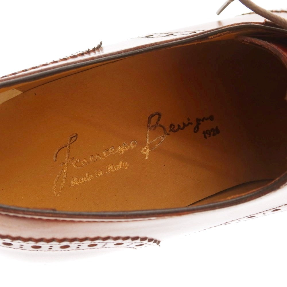 【中古】【未使用】フランチェスコ ベニーニョ FRANCESCO BENIGNO ウイングチップ ドレスシューズ ブラウン【 6 1/2 】【 状態ランクS 】【 メンズ 】