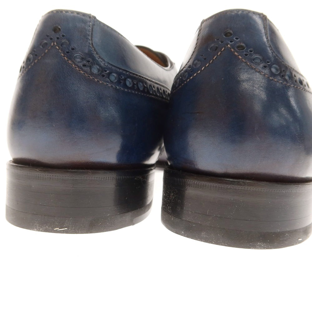 【中古】フランチェスコ ベニーニョ FRANCESCO BENIGNO ダブルモンク ドレスシューズ ネイビー【 7 】【 状態ランクA 】【 メンズ 】