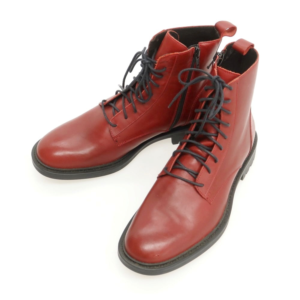【中古】【未使用】ロッソ アルティジャーノ ROSSO ARTIGIANO レザー レースアップブーツ レッド【 40 】【 状態ランクS 】【 メンズ 】