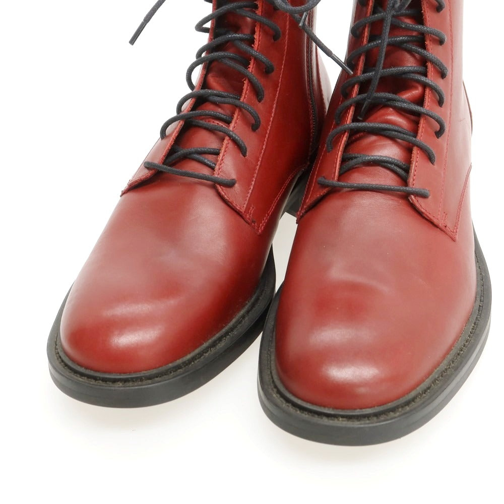 【中古】【未使用】ロッソ アルティジャーノ ROSSO ARTIGIANO レザー レースアップブーツ レッド【 40 】【 状態ランクS 】【 メンズ 】