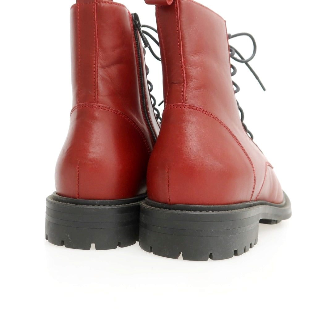 【中古】【未使用】ロッソ アルティジャーノ ROSSO ARTIGIANO レザー レースアップブーツ レッド【 40 】【 状態ランクS 】【 メンズ 】